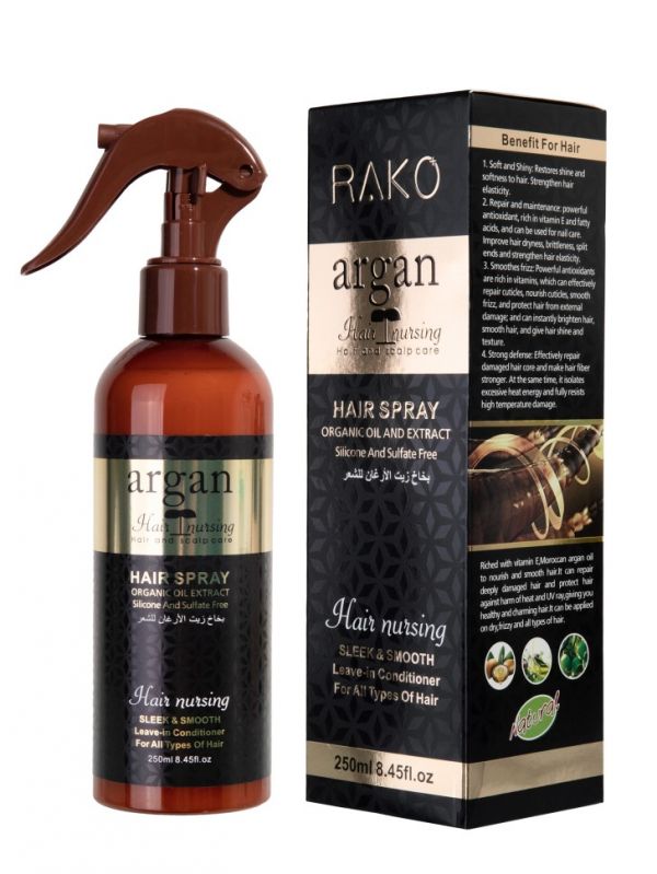 RAKO Leave-in sulfate-free hair conditioner spray with argan oil, 250 ml